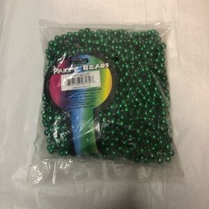 Party Beads Necklaces Set Of Twelve New Green Plastic